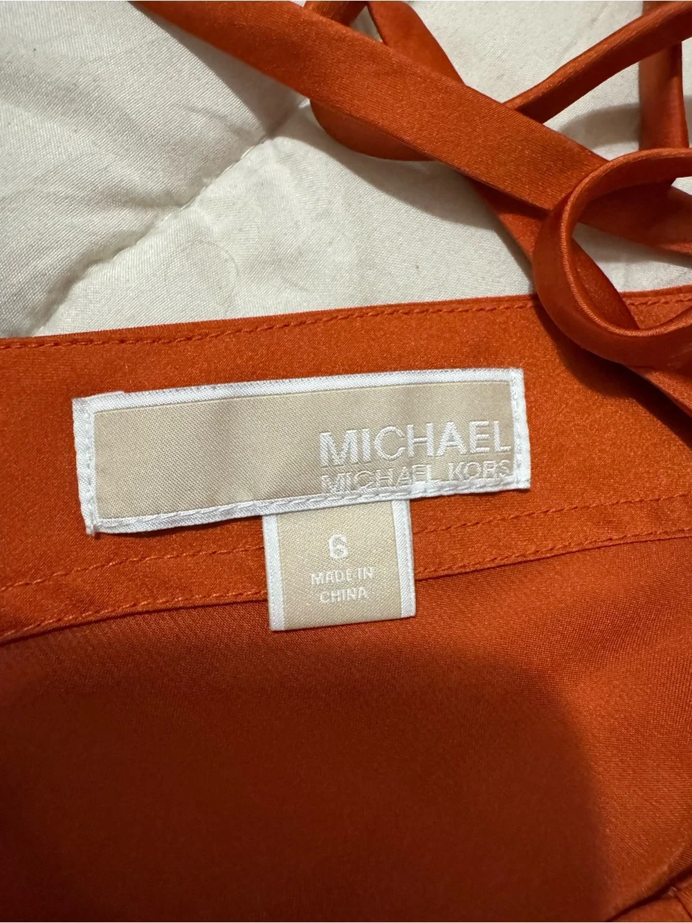 Michael Kors Burnt Orange Satin Short Dress